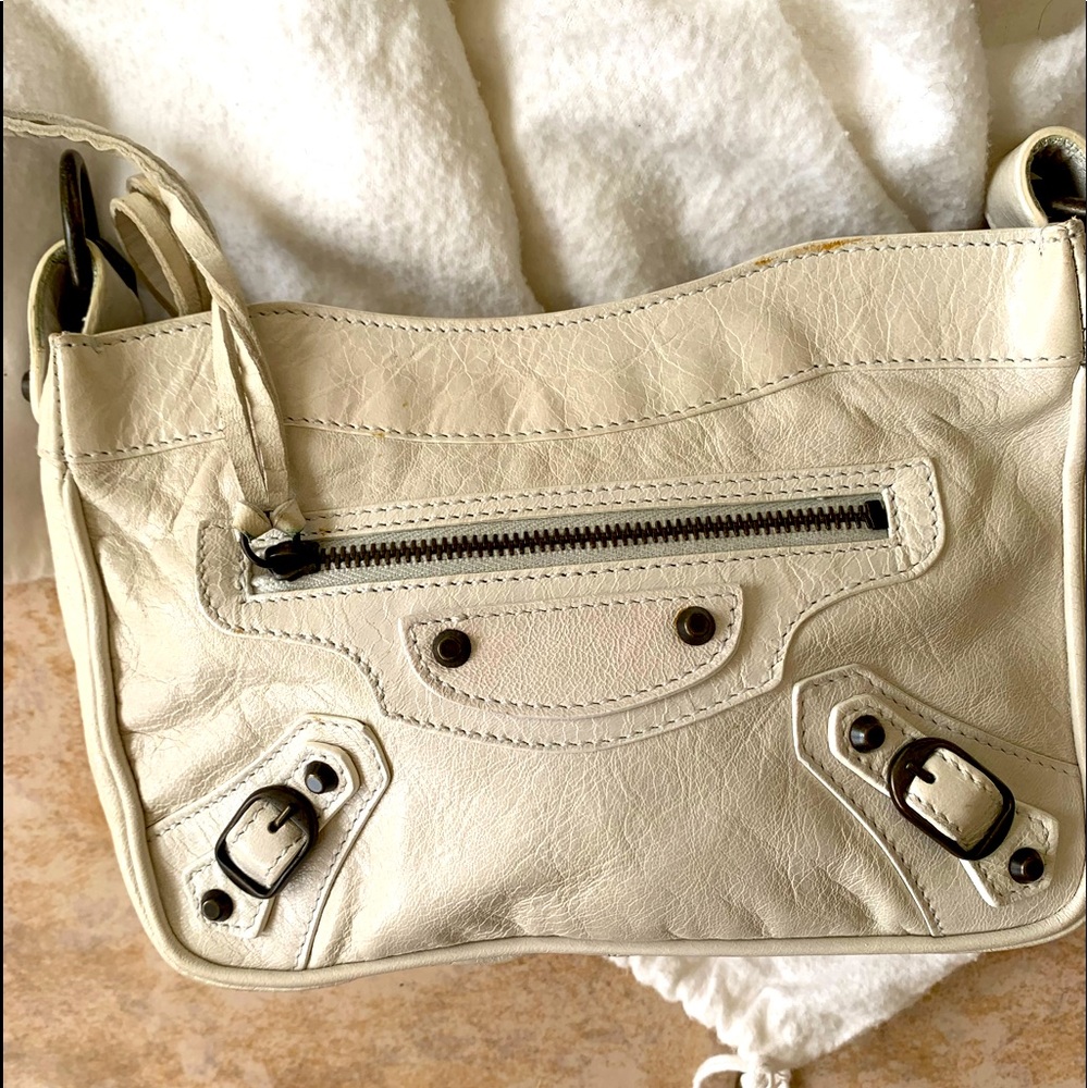 Small white balenciaga bag